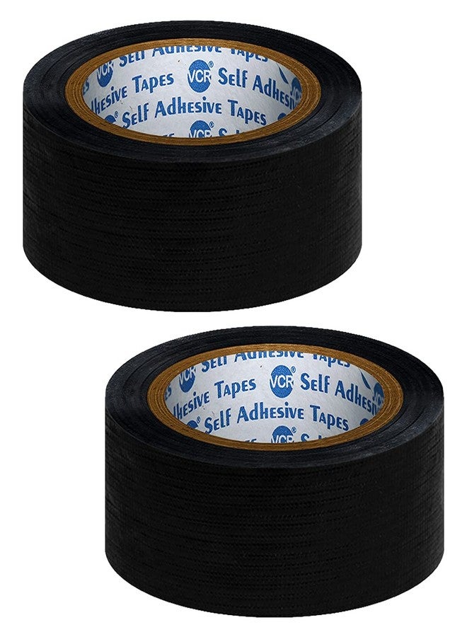 VCR Black Duct Tape - 16 Meters in Length 24mm / 1" Width - 2 Rolls Per Pack - Strong Book Binding Tape - Waterproof Heavy Duty Duct Tape - Image 1